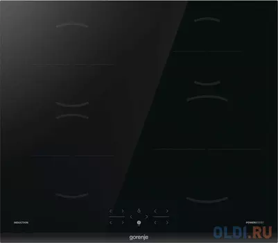 Индукционная варочная поверхность, 60 см, сенсорное управление, скошенный край, таймер, блокировка от детей цвет черный