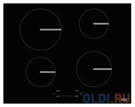 Индукционная варочная поверхность, серия SMART, 60см, 4 зоны нагрева, сенсорное управление, 9 ступеней мощности, прямые края, установка сверху или вр