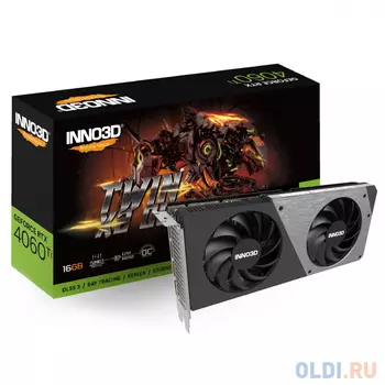 INNO3D RTX 4060 Ti Twin X2 OC//RTX4060Ti, HDMI, DP*3, 16G,D6