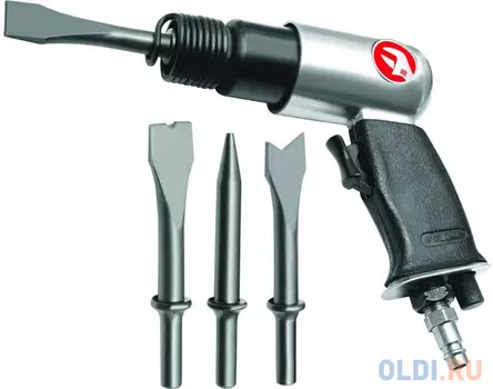 INTERTOOL Зубило пневматическое 150мм с набором насадок 4шт. PT-1302