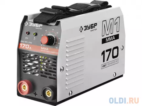 Инвертор ЗУБР ЗАС-М1-170 МАСТЕР MMA 180-220В 20-170А 1.6-4мм ПВ30% 35х20х22см 3.5кг