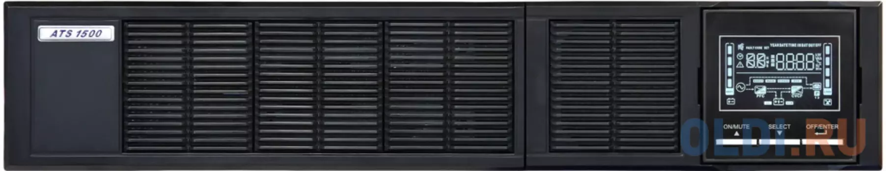 Источникбесперебойногопитания1500ВА/1500Вт(online,Iзу=12А,встроеннаяАБ36В,Rack/Tower)ATS1500R-BE