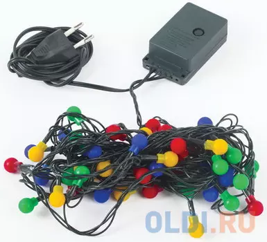 Электрогирлянда светодиодная ЗОЛОТАЯ СКАЗКА "Шарики", 50 ламп, 5 м, многоцветная, контроллер, 591103