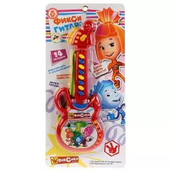 Электрогитара.14 песен из м/ф Фиксики ТМ "УМКА" на бат. на блистере (русс уп.) в кор.2*72шт