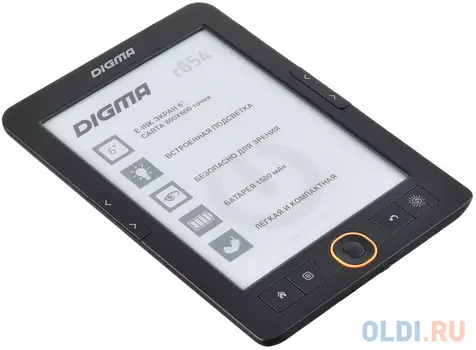 Электронная книга Digma R654 6" E-Ink Carta 800x600 600MHz/4Gb/microSDHC/frontlight графит