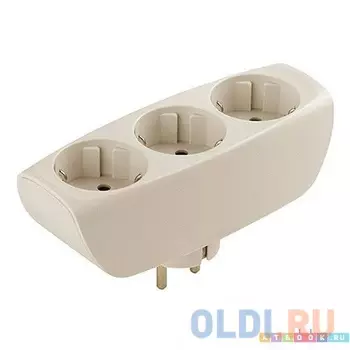 ЭРА Б0002370 Разветвитель электрический SP-3e-I на 3 розетки c заземлением со шторками 16А слоновая кость