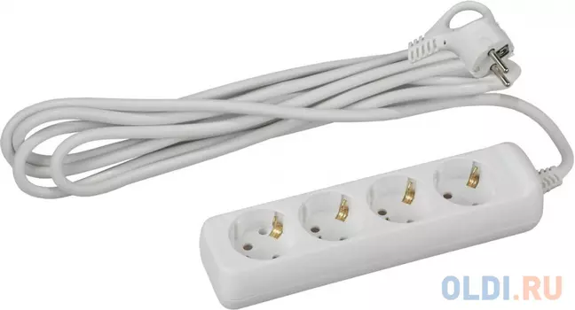 ЭРА Б0038580 Удлинитель UX-4e-5m c заземл, 3х0,75мм2, ПВС, 4гн, 5м