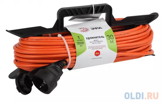 ЭРА Удлинитель силовойUFx-1e-3x1.5-30m на рамке c заземлением 1 розетка 30м ПВС 3x1.5мм2, Б0046830