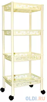 ЭТАЖЕРКА НА КОЛЕСАХ "PRIMA" 4 ПОЛКИ (1/7) "ПЛАСТИК РЕПАБЛИК" BQ2827