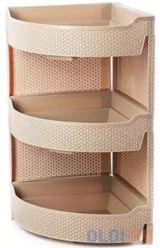 ЭТАЖЕРКА УГЛОВАЯ "NATURE" 3 СЕКЦИИ (КОФЕ) (1) "ПЛАСТИК РЕПАБЛИК" BQ3778КФ