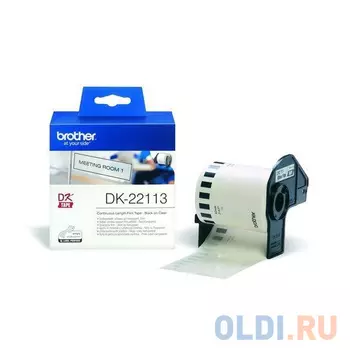 Этикетка Brother DK-22113 62ммх15.24м черный на прозрачном