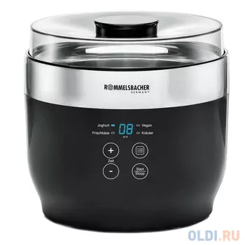 Йогуртница Rommelsbacher JG 80 чёрный нержавеющая сталь