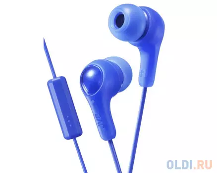 JVC Гарнитура внутриканальная проводная, модель HA-FX7M-AN-U, серия Gumy Plus. Цвет: синий