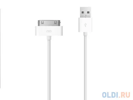 Кабель 30 pin 1м Apple MA591ZM/C круглый белый