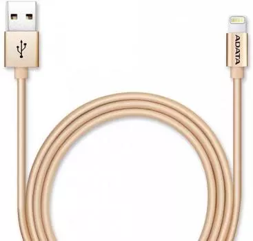Кабель A-Data Lightning-USB для iPhone iPad iPod 1м золотистый AMFIAL-100CMK-CGD