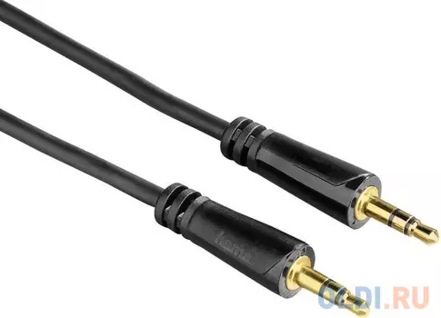 Кабель аудио Hama H-122317 Jack 3.5 (f)/Jack 3.5 (f) 0.75м. Позолоченные контакты черный (00122317)