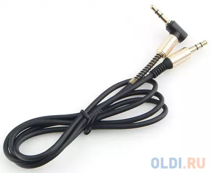 Кабель аудио (угловой) Cablexpert CCAB-02-35MML-1MB. 3.5 джек (M)/3.5 джек (M), черный, 1м, блистер