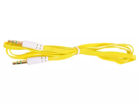 Кабель Belsis Jack 3.5 mm - Jack 3.5 mm, вилка - вилка, стерео, 0,75 м, желтый плоский BL1102