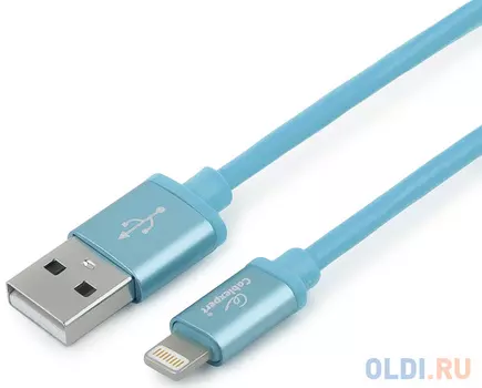 Кабель Lightning 1м Gembird CC-S-APUSB01Bl-1M круглый голубой
