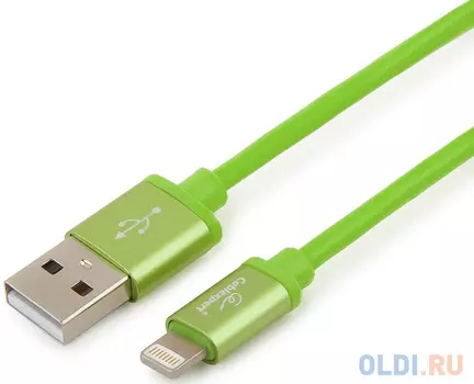 Кабель Lightning 1м Gembird CC-S-APUSB01Gn-1M круглый зеленый