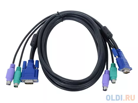 Кабель D-Link DKVM-CB3/B1A Кабель KVM длиной 3 м с разъемами PS2