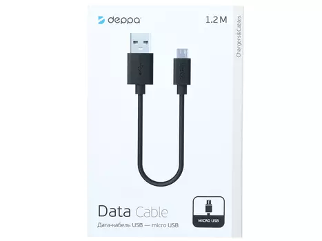 Кабель Deppa 72103 USB - micro USB, 1,2 м., черный