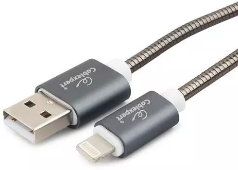 Кабель для Apple Cablexpert CC-G-APUSB02Gy-0.5M, AM/Lightning, серия Gold, длина 0.5м, титан, блисте
