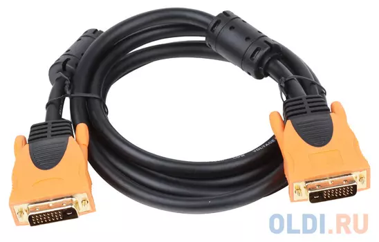 Кабель Aopen DVI-DVI Dual Link (25M-25M), 1.8m, 2 фильтра, позолоченные контакты ACG446D-1.8M