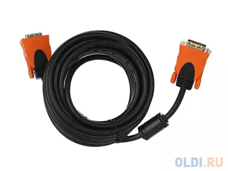 Кабель DVI-DVI Dual Link (25M-25M), 5m, 2 фильтра Aopen/Qust