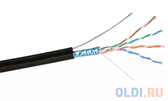 Кабель FTP outdoor 4 пары категория 5e Exegate EX241488RUS черный 305м