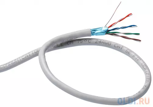 Кабель FTP outdoor 4 пары категория 5e Exegate EX138967RUS серый 305м