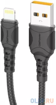 Кабель GoPower GP06L USB (m)-Lightning (m) 1.0м 2.4A ПВХ черный (1/200/800)