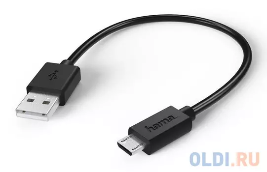 Кабель microUSB USB 0.2м HAMA 00123542 круглый черный