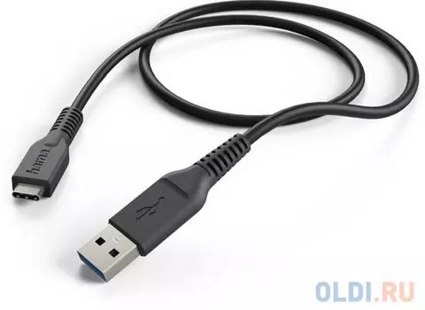 Кабель USB Type C USB 1м HAMA 00178395 круглый черный