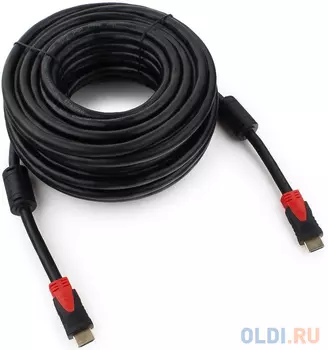 Кабель HDMI 15м Cablexpert Silver круглый черный CC-S-HDMI03