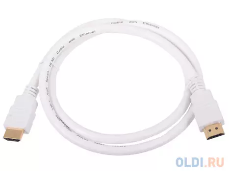 Кабель AOpen HDMI 19M/M 1.4V+3D/Ethernet ACG511W-1M 1m, белый, позолоченные контакты
