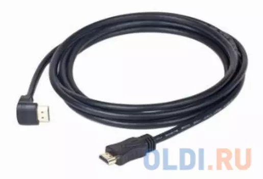 Кабель HDMI 19M/19M Ver1.4 Gembird 3.0м, v1.4, углов. разъем, черный, позол.разъемы, экран, пакет CC-HDMI490-10