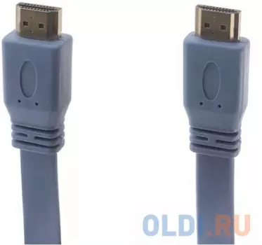 Кабель HDMI 1.5м Green Connection GCR-50770 плоский синий