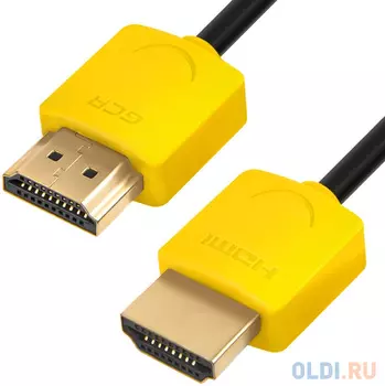 Кабель HDMI 1.5м Green Connection GCR-51575 круглый черный/желтый