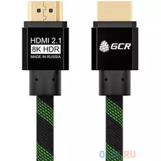 Кабель HDMI 1м Green Connection GCR-51833 круглый черный/зеленый