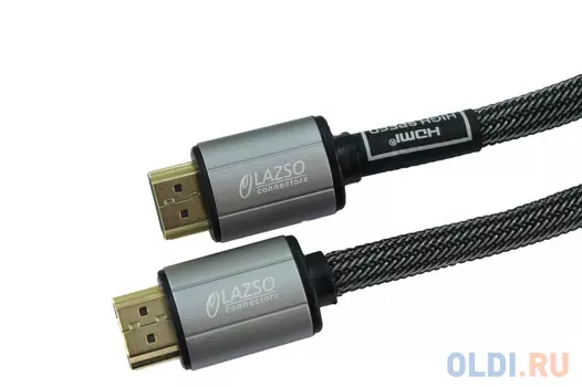 Кабель HDMI 1м LAZSO WH-111-B круглый черный