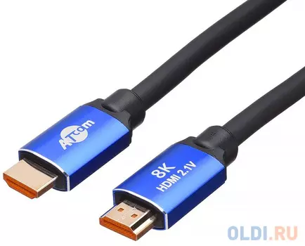 Кабель HDMI 3м Atcom AT8887 круглый черный