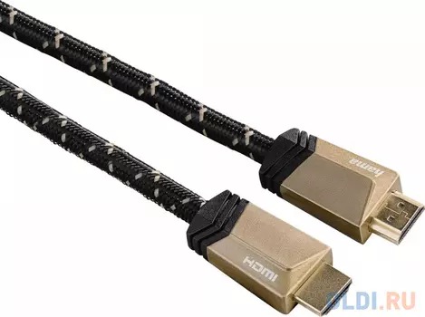 Кабель HDMI 3м HAMA 00122187 круглый черный/золотой