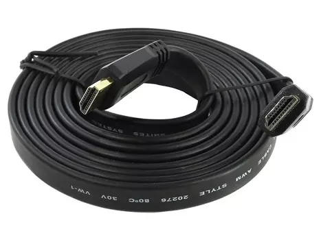 Кабель HDMI 5bites APC-185-002, 2 метра v1.4b, высокоскоростной, ethernet+3D, зол.разъемы, плоский