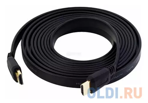 Кабель HDMI 5м BURO 19M-19M V1.4 FL плоский