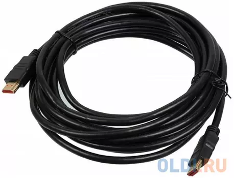 Кабель HDMI 5м BURO 375149 круглый черный