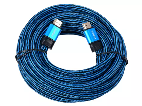 Кабель HDMI Cablexpert, серия Gold, 7,5 м, v1.4, M/M, синий, позол.разъемы, алюминиевый корпус, нейлоновая оплетка, коробка