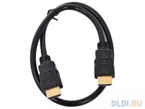 Кабель HDMI Gembird/Cablexpert, 0.5м, v2.0, 19M/19M, черный, позол.разъемы, экран, пак CC-HDMI4-0.5M