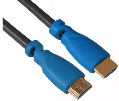Кабель HDMI Greenconnect, 0.3 м, версия 1.4, черный, синие коннекторы, OD7.3mm, 30/30 AWG, позолоченные