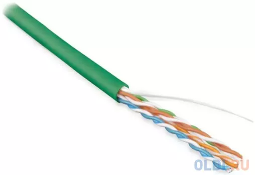 Кабель информационный Hyperline UUTP4-C5E-S24-IN-LSZH-GN-100 кат.5E U/UTP 4X2X24AWG LSZH внутренний 100м зеленый